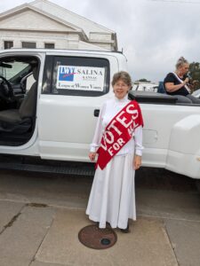 A League member dressed as a suffragist